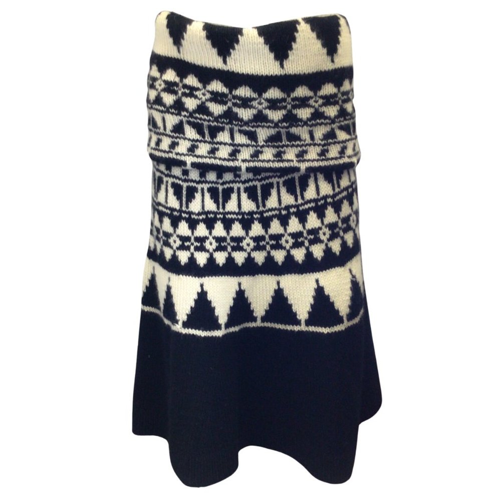 RALPH LAUREN COLLECTION VINTAGE BLACK / IVORY CASHMERE/MOHAIR KNIT ~ M/L